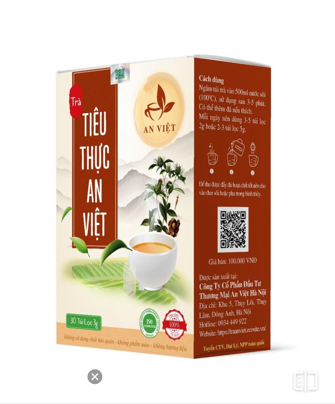 Trà tiêu Thực An Việt 30 túi lọc 3 gam